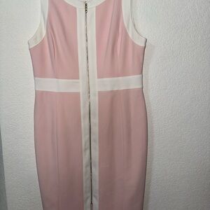 Tommy Hilfiger Pink and White Sleeveless Dress
